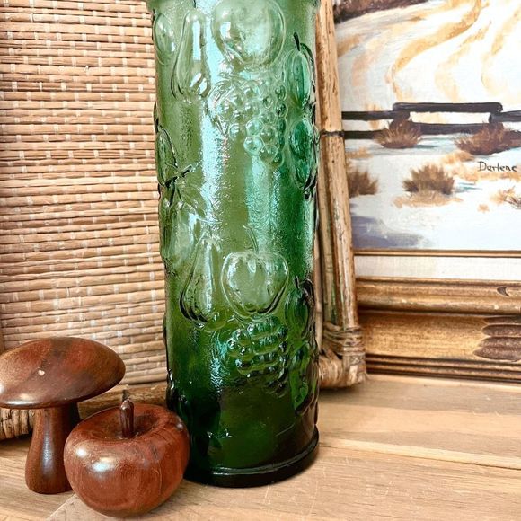 Vintage 21" GREEN Glass Apothecary Decanter Large Stopper PLEASE DO NOT BUNDLE - Picture 4 of 6